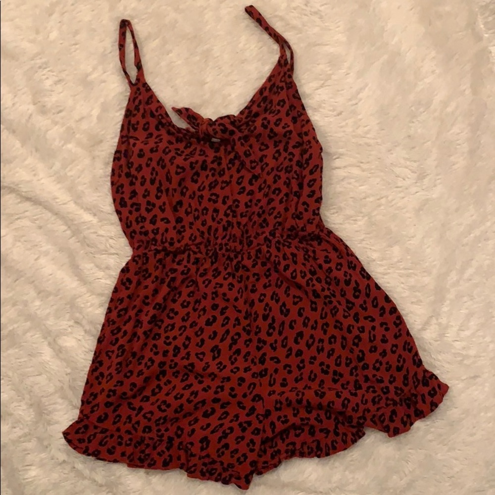 Burnt orange Cheetah romper